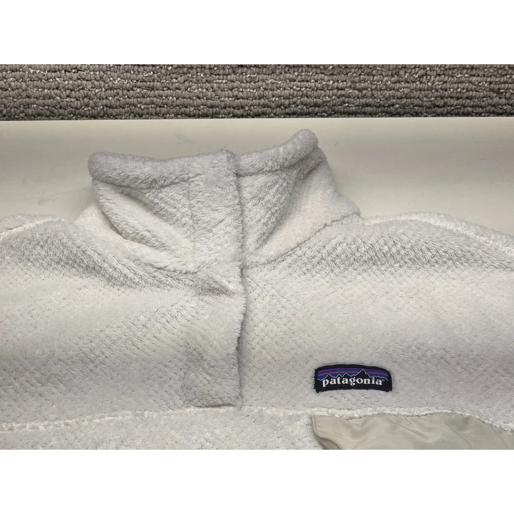 Patagonia‎ Womens Re-Tool Snap-T Pullover White Polartec Fleece Jacket Large